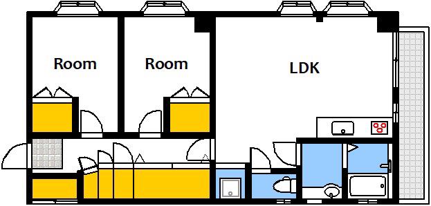 代田ビル(2LDK/2階)の間取り写真