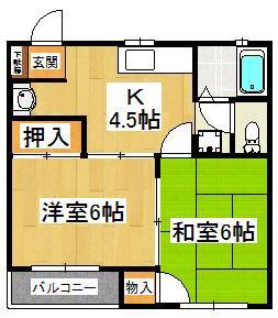 リバティープラザ(2K/1階)の間取り写真