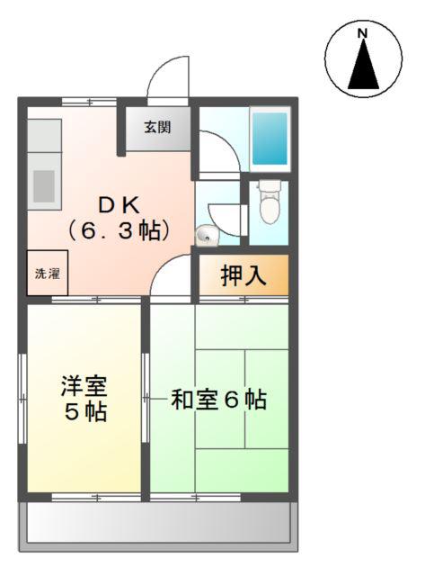 パールハイムせんだ(2DK/3階)の間取り写真