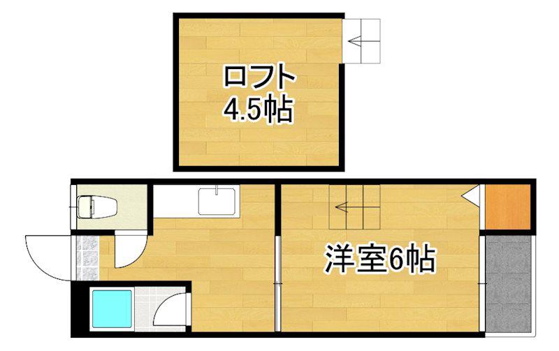 ASTRO A棟(1SK/1階)の間取り写真