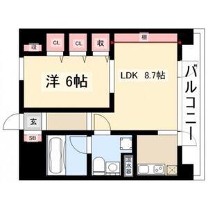 ラ・クール泉(1LDK/8階)の間取り写真