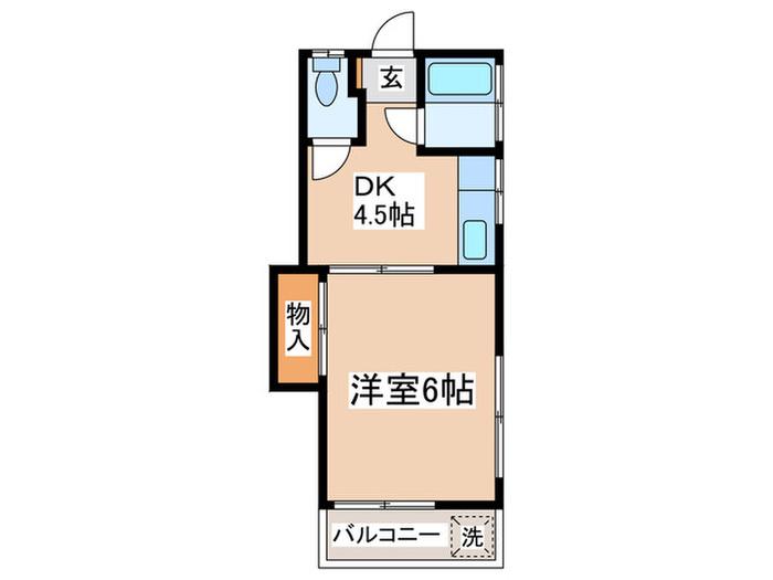 サンエイハイツ(1DK/2階)の間取り写真