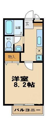 ブランドール千歳(1K/2階)の間取り写真