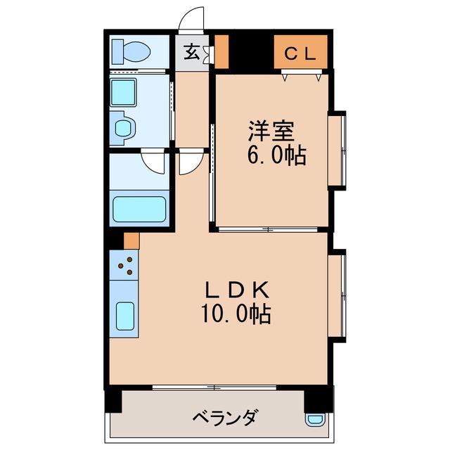 R-COURT泉(1LDK/5階)の間取り写真