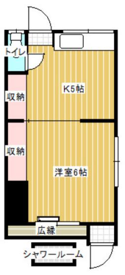 沖美荘(1K/1階)の間取り写真