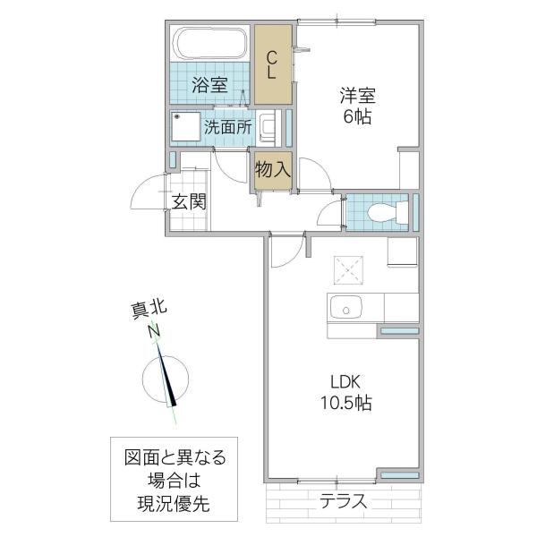 エースコート III(1LDK/1階)の間取り写真