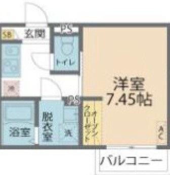 カインドネス北浦和(1K/2階)の間取り写真