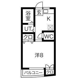 カーサビアンカS(1K/1階)の間取り写真