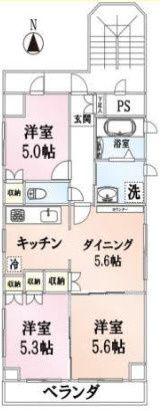 マルベリーテラス(3DK/1階)の間取り写真