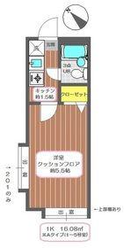 サンハイム津田沼(1K/2階)の間取り写真