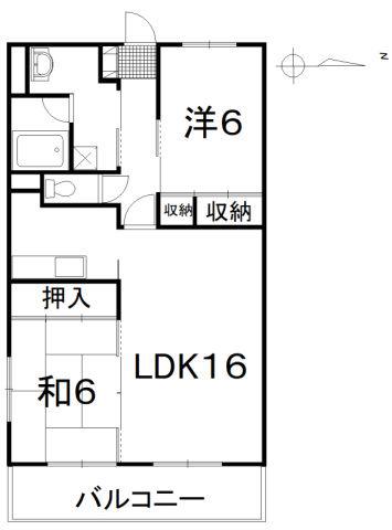 クニヒロマンションG(2LDK/3階)の間取り写真