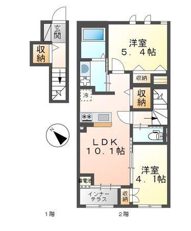 メゾン・サンエコ(2LDK/2階)の間取り写真