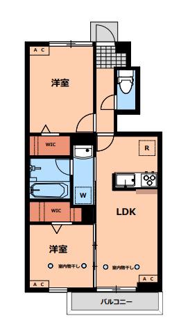 カサ・フィオーレ(2LDK/1階)の間取り写真