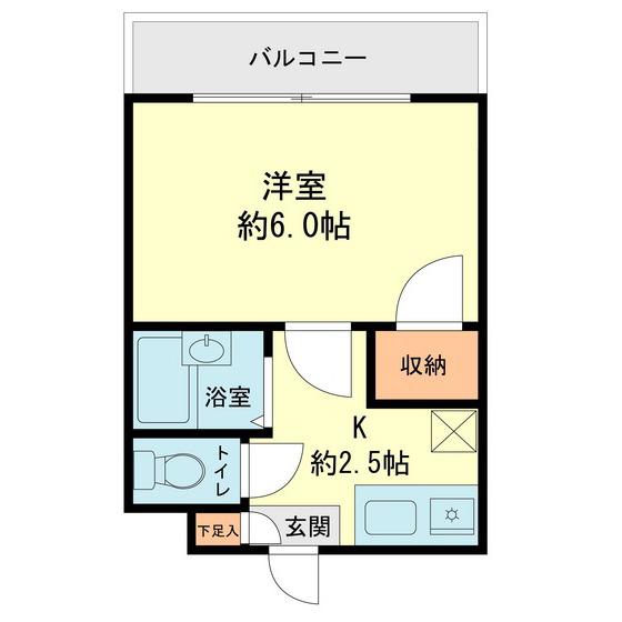 ピュアリティ筑紫野(1K/2階)の間取り写真