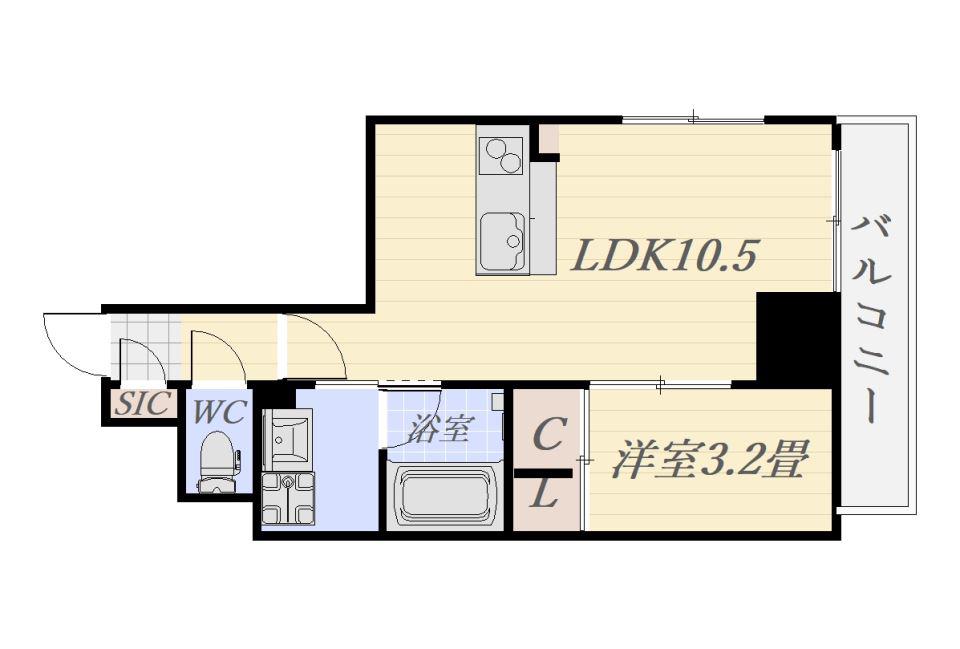 D DESIGNまちの杜(1LDK/2階)の間取り写真