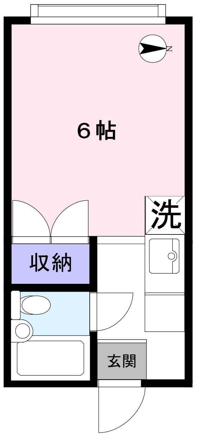 フラットメイ(1K/2階)の間取り写真