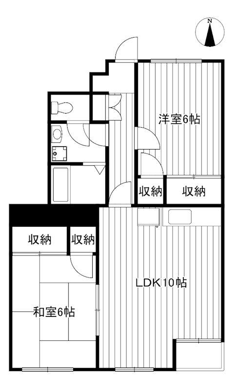 サンライズ97(2LDK/3階)の間取り写真