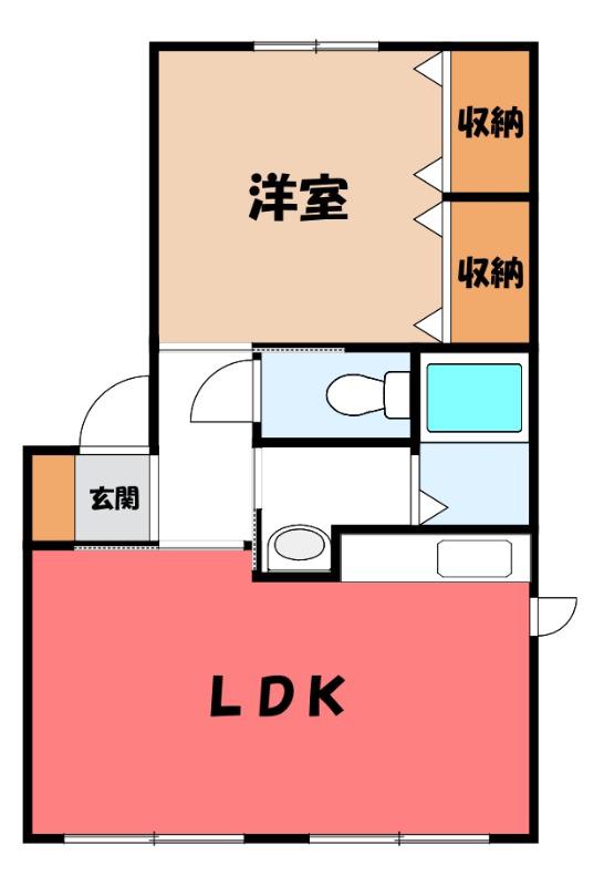 カーサエクセルC(1LDK/2階)の間取り写真