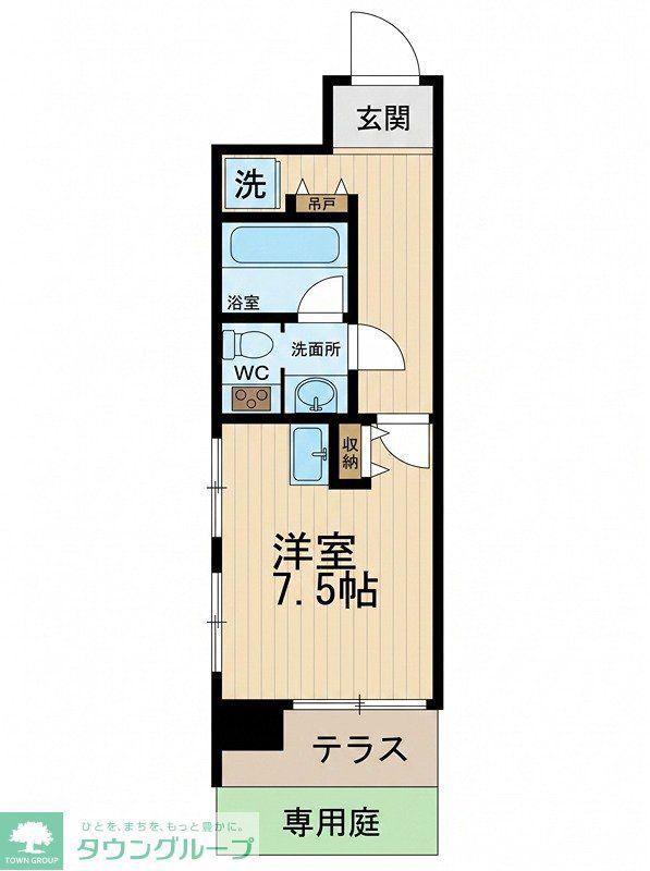 ライオンズシティ調布(ワンルーム/1階)の間取り写真