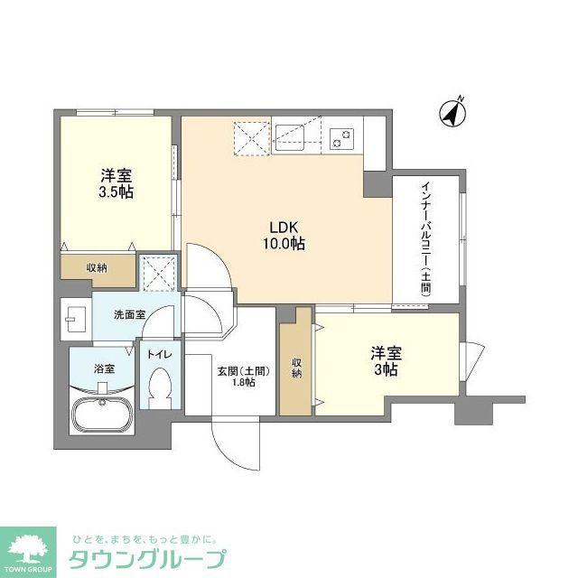 ウェルスクエア目黒(2LDK/1階)の間取り写真