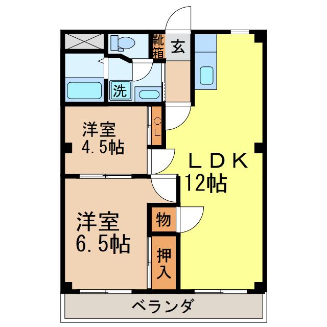 ベル・コリーナ(2LDK/2階)の間取り写真