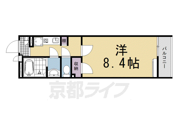 クレイノセントコージア山崎(1K/2階)の間取り写真