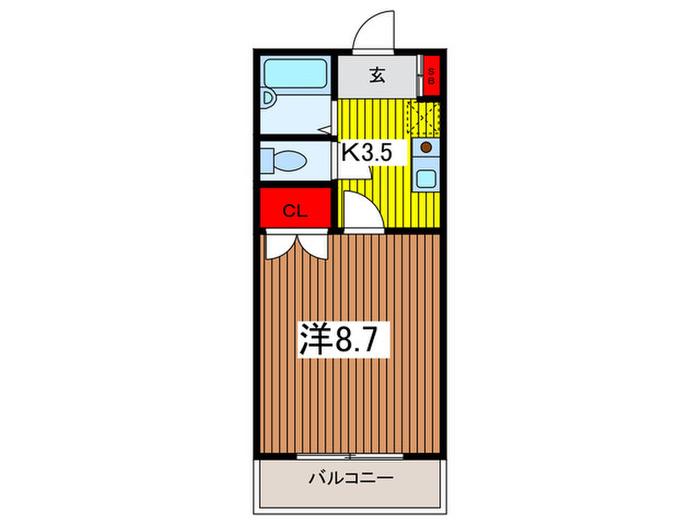 VILLA KAWANABE B(1K/2階)の間取り写真