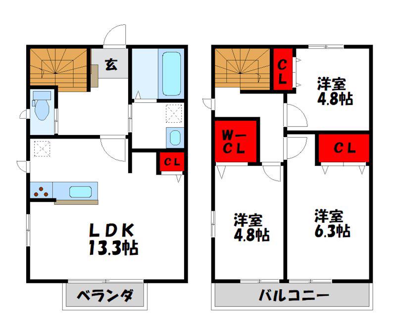 SOLI(3LDK/1階)の間取り写真