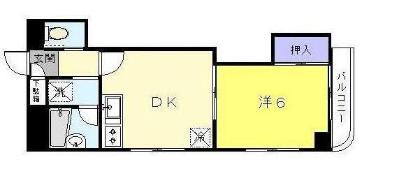 マイコーポ(1DK/2階)の間取り写真