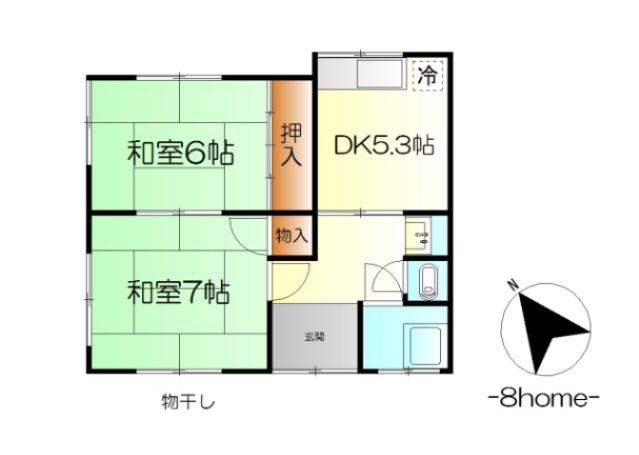 堀本アパート(2DK/1階)の間取り写真