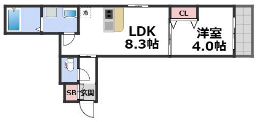 SIERRA深江南(1LDK/2階)の間取り写真