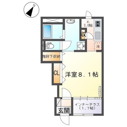 BERG4.5(1K/1階)の間取り写真