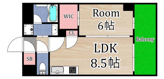 エステムプラザ京橋IIIリベルタ(1LDK/3階)の間取り写真