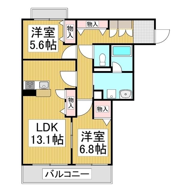 ベレオ西軽井沢(2LDK/3階)の間取り写真