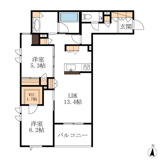 ルマセラ(2LDK/2階)の間取り写真