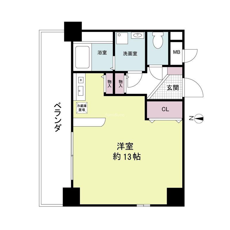 幸田マンション幸町(ワンルーム/9階)の間取り写真