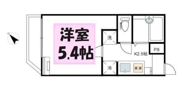 貸アパート 春日部市粕壁2丁目(1K/3階)の間取り写真