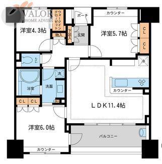 KDXレジデンス町田(3LDK/6階)の間取り写真