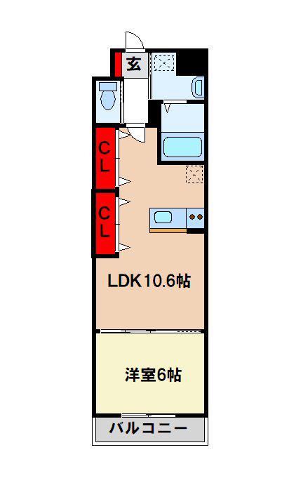 SHINING(1LDK/3階)の間取り写真