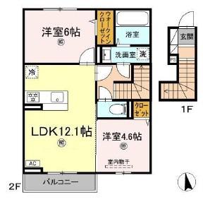 エフフォーリア(2LDK/2階)の間取り写真