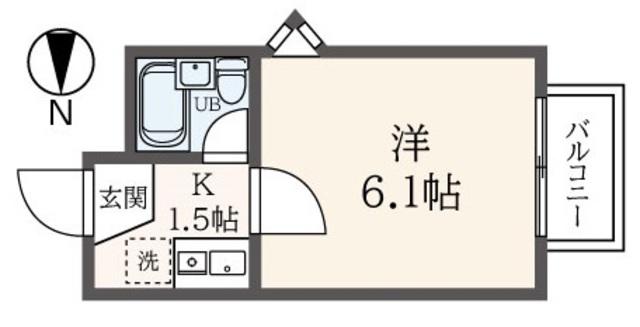グレイスヒル(1K/2階)の間取り写真