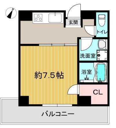 VILLA MARIA 高徳町(1K/3階)の間取り写真