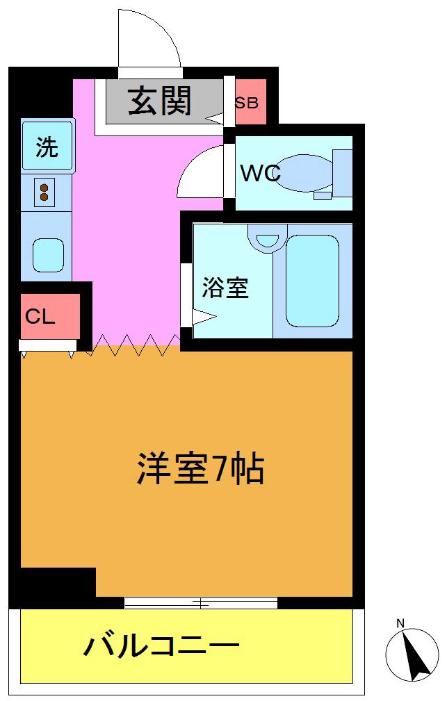 KSマンション(ワンルーム/2階)の間取り写真