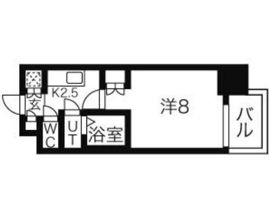シエルブルー栄(1K/6階)の間取り写真