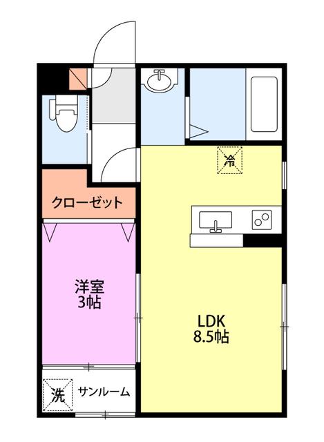 リオ―ナ大学南(1LDK/1階)の間取り写真