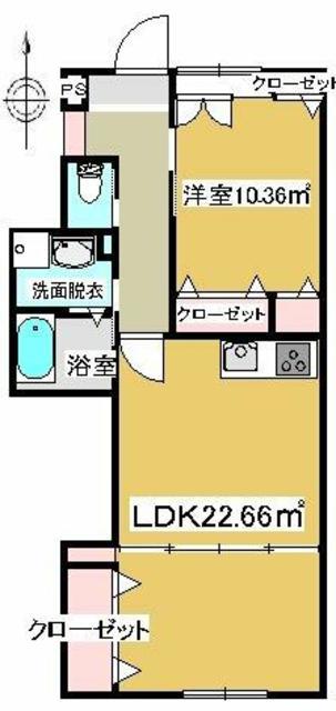 ESPERANZA(1LDK/2階)の間取り写真
