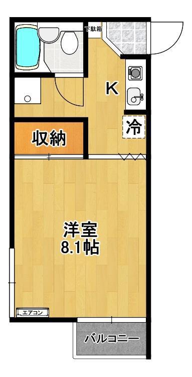 エクセレント菜根(1K/1階)の間取り写真