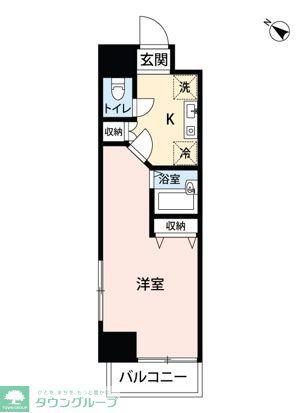 エスペランサ・K2(1K/10階)の間取り写真