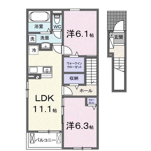 DORADO R(2LDK/2階)の間取り写真