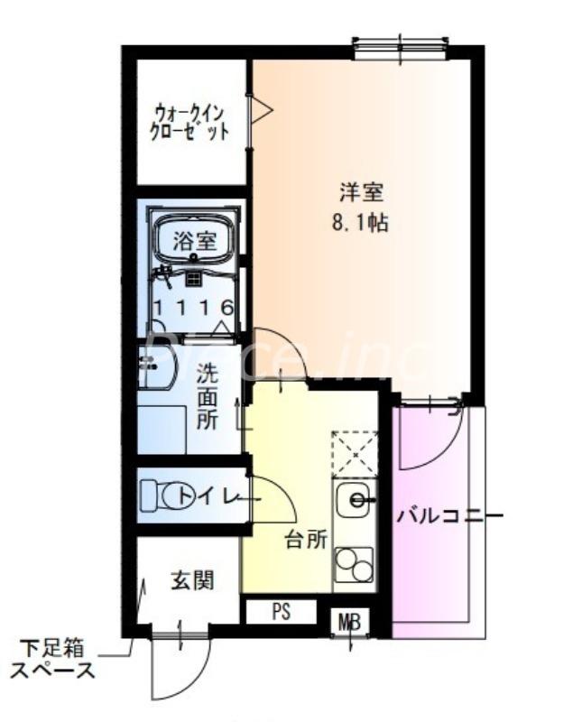 フジパレス今川公園東Ⅱ番館(1K/3階)の間取り写真